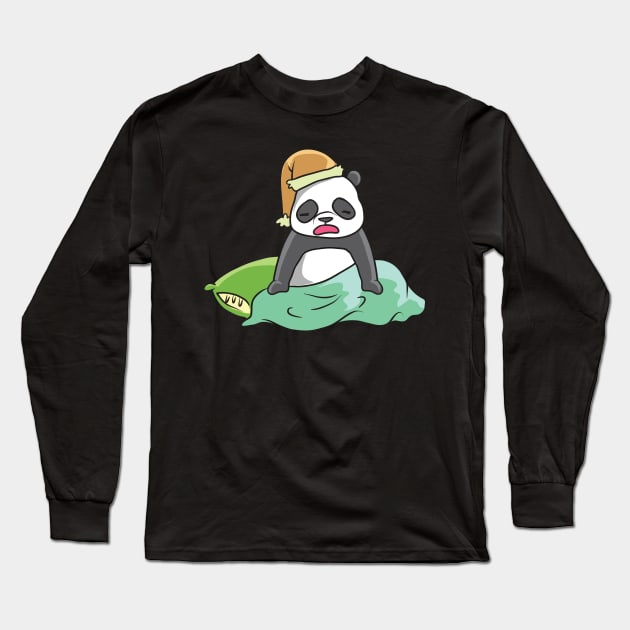 Tired Panda Long Sleeve T-Shirt by theanimaldude